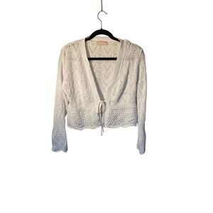 Sweet Kizz women’s Y2K crocheted, wide sleeve, cardigan M